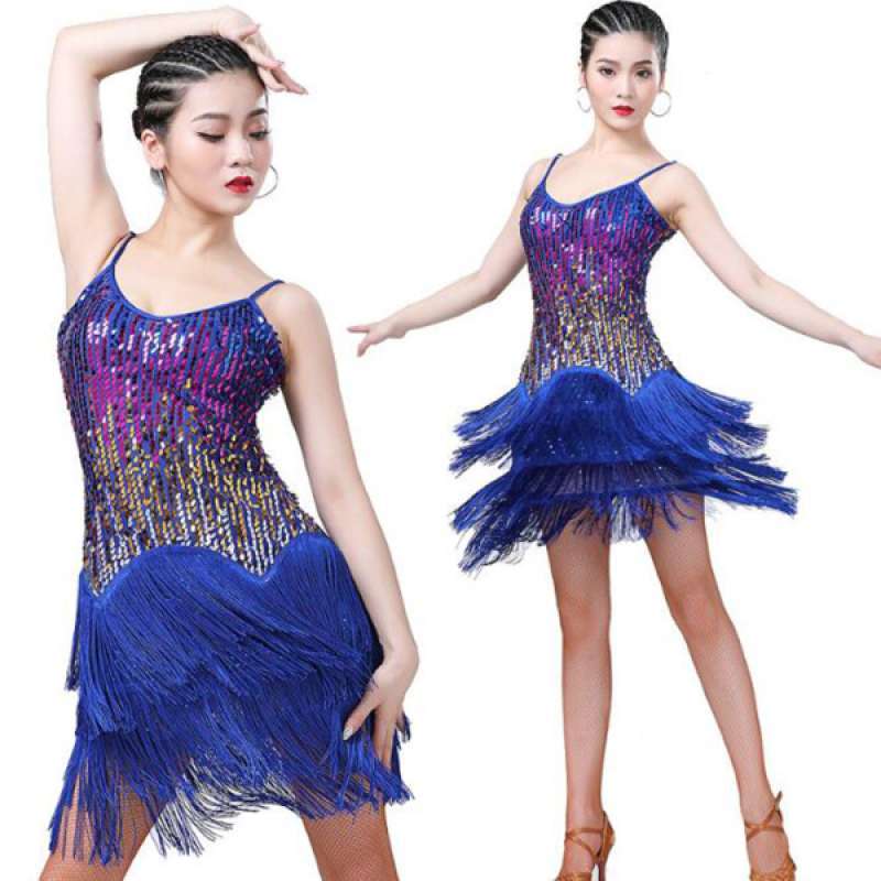 Promo Womens Fringe Latin Dance Dress 