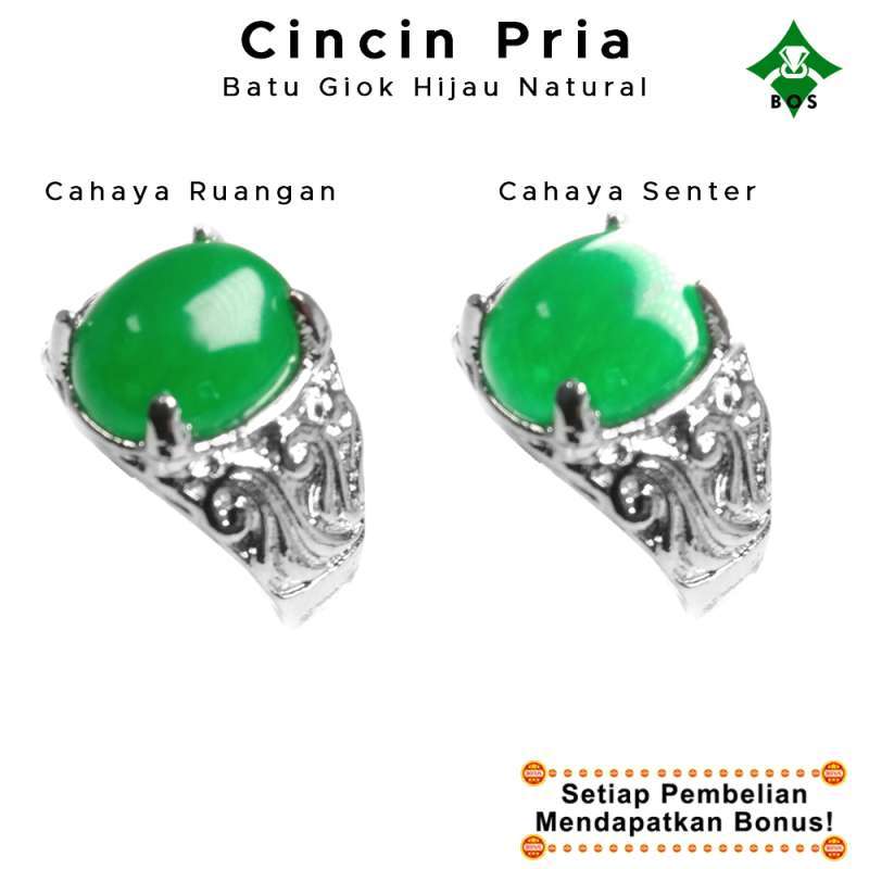 Jual Bos Cincin Pria Batu Akik Giok Hijau Keren Elegan Natural Online November 2020 Blibli Com