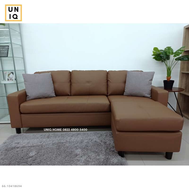 sofa corner sofa l sofa sectional pvc leather brown
