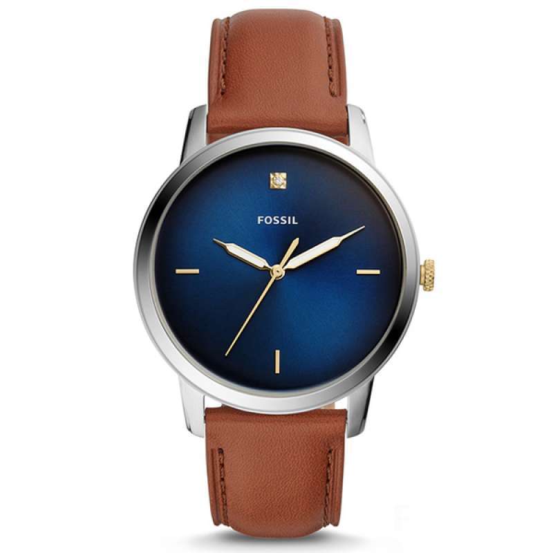 blue satin dial x oil wax leather strap 