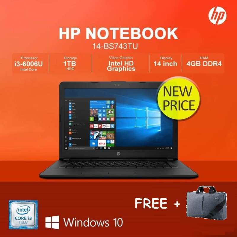 Jual Laptop Hp 14 Bs743tu Notebook I3 6006u 1tb Hdd 4gb Memory Win 10 14 Inch Hd Online November 2020 Blibli Com