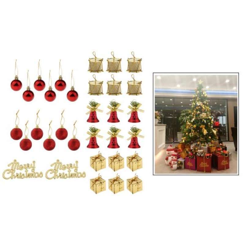 Jual 32x Set Christmas Balls Ornaments Tree Hanging Pendant For Indoor Outdoor Decor Online November 2020 Blibli