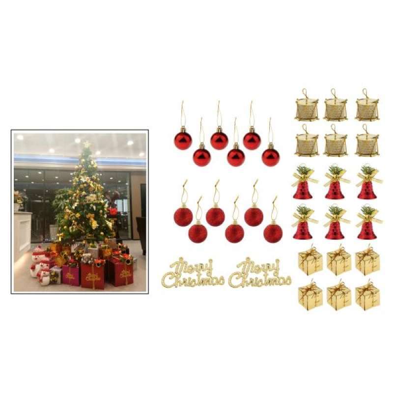 Jual 32x Set Christmas Balls Ornaments Tree Hanging Pendant For Indoor Outdoor Decor Online November 2020 Blibli