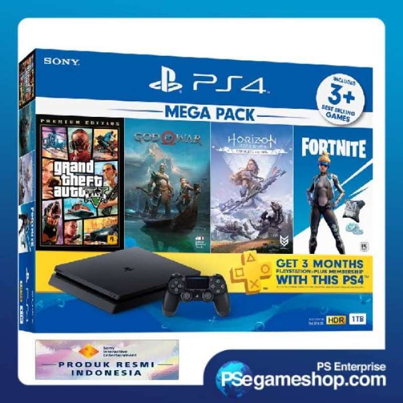 Jual Ps4 Slim 1tb Mega Pack 2 Garansi Resmi Sony Indonesia Online November 2020 Blibli Com