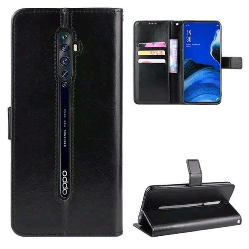 Oppo Reno2F Reno 2F Flip Wallet Dompet Kulit Leather Cover Case Casing