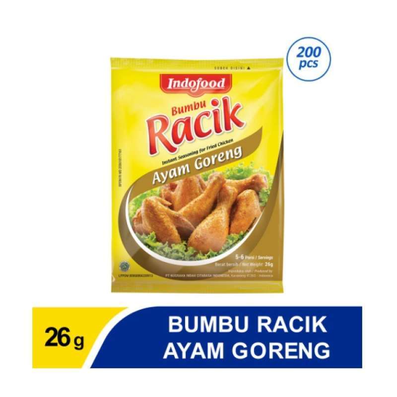 Jual Indofood Bumbu Racik Ayam Goreng 26 Gr 200 Pcs Karton Online Januari 2021 Blibli