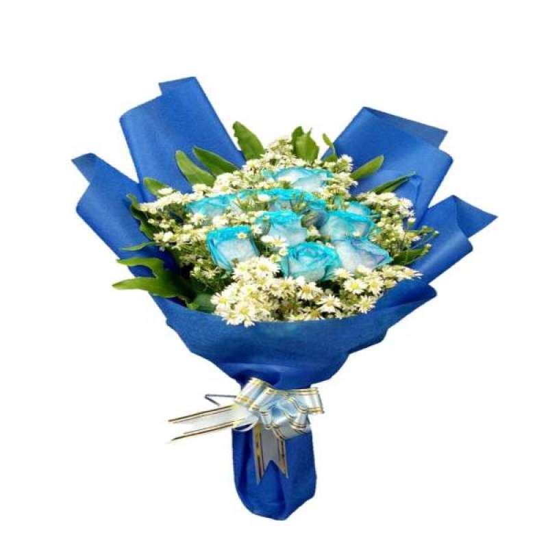 Jual Buket Bunga Mawar Biru Fresh Online April 2021 Blibli