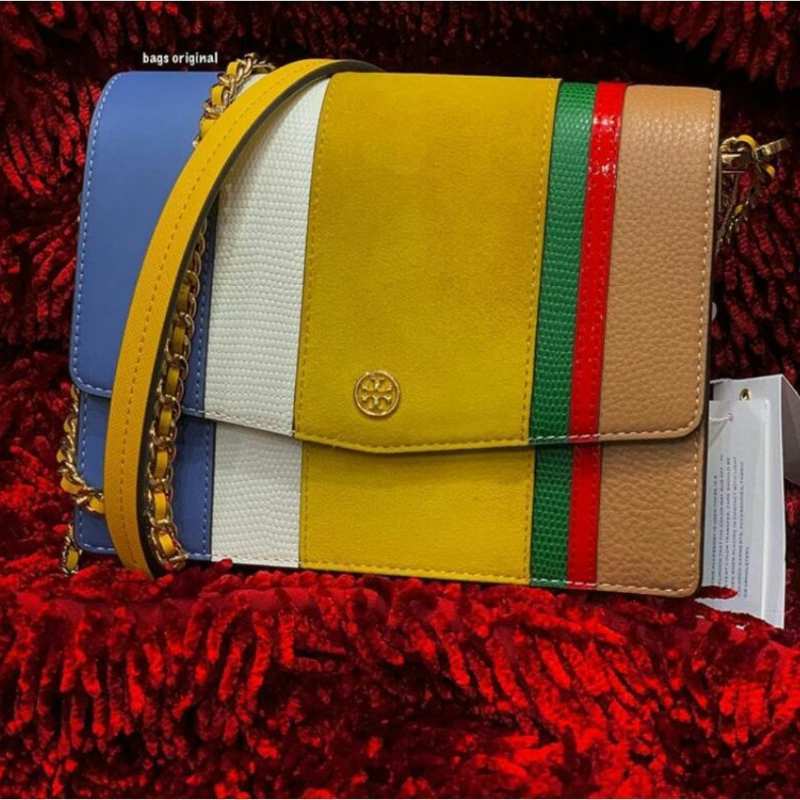 tory burch robinson balloon stripe convertible shoulder bolsa