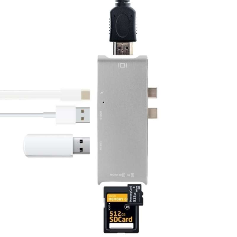 Jual Oem 5 In 1 Multifunctional Pd Charger Usb Type C Hub Hub Yc 204b Online Desember 2020 Blibli