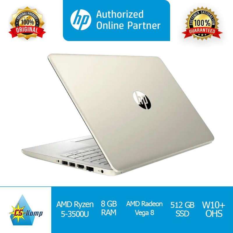 hp laptop 14s dk0158au gold amd ryzen 5 radeon vega 8 ram 8gb ssd 512 gb w10 ohs