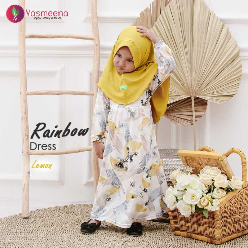 Jual Baju Muslim Anak Perempuan Dress Gamis Syar I Set Kerudung Kuning Lemon Online Maret 2021 Blibli
