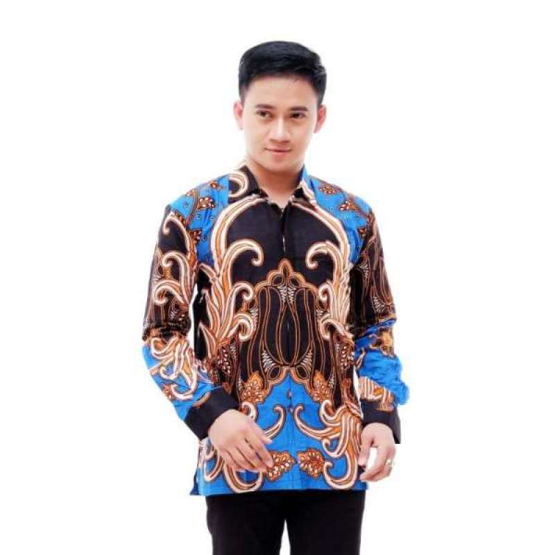 Jual Snoebel Mgh Akay Blue Ethnic Kombinasi Polos Sarimbit Batik Couple Gamis Modern Set Kemeja Online April 2021 Blibli