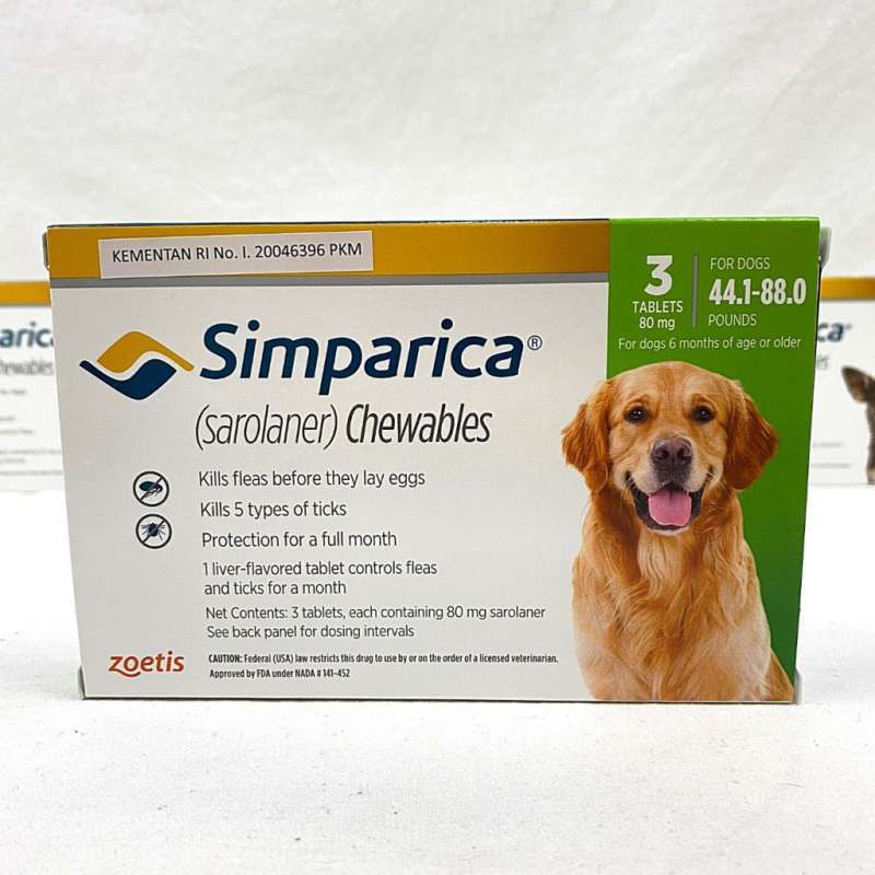 Jual Zoetis Obat Kutu Oral Simparica For Dog 20 1 40kg 3pcs Online Maret 2021 Blibli Simparica is a flea, tick, mange and mites in a monthly chew that works fast and lasts. zoetis obat kutu oral simparica for dog 20 1 40kg 3pcs
