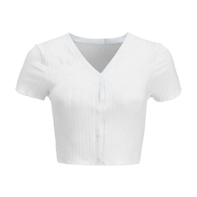 button v neck top