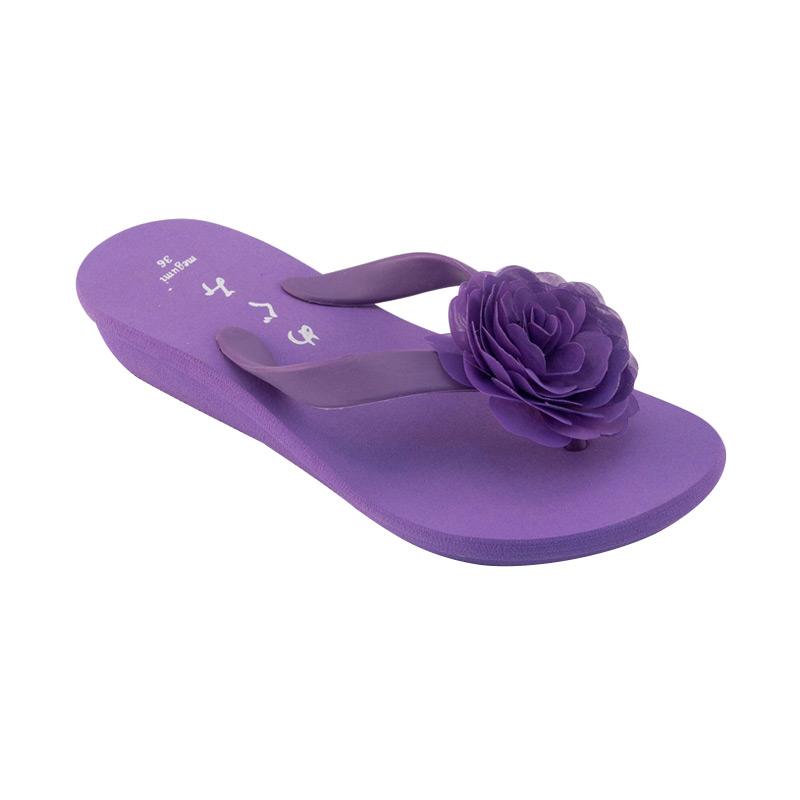 Megumi Rose Sandal Flats Wanita - Purple