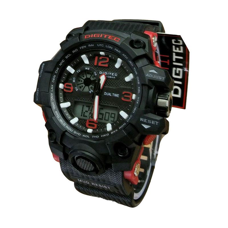 Digitec DG 2093 Dual Time Jam Tangan Pria - Black Red
