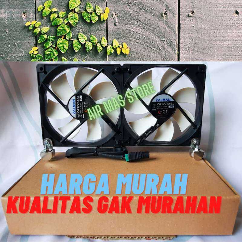 kipas aquarium double big fan pendingin air 12 x 12 cm total 24 cm