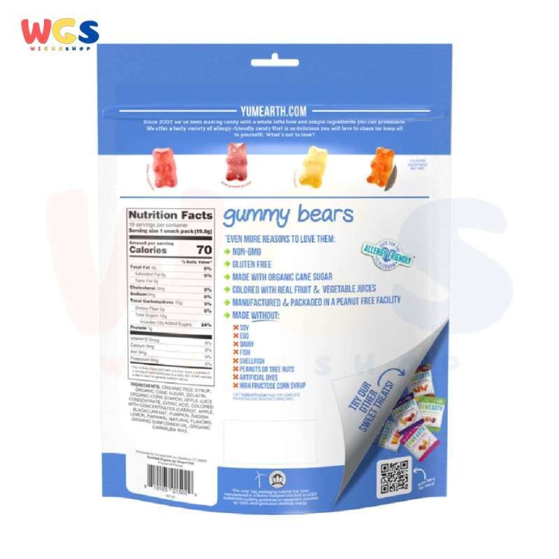 Jual YumEarth Gummy Bears Assorted Flavors 10 Snack Packs 0.7 ...