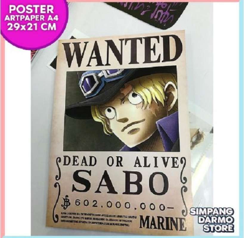 Jual Poster One Piece Buronan Sabo Wanted Bounty Terbaru Straw Hat Terbaru Juni 2021 Blibli