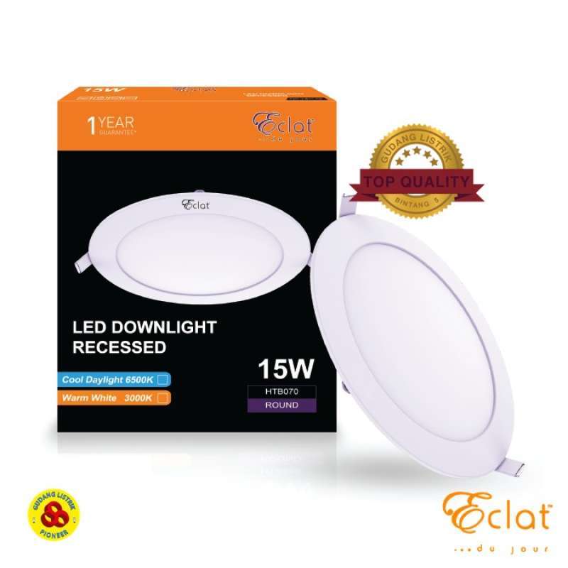 eclat led downlight 15w putih inbow lampu led panel 15 watt 6500k cdl