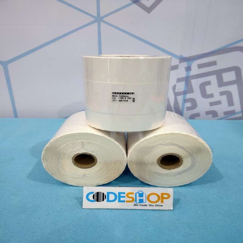 Promo Label Barcode Thermal ukuran 100x100 isi 500pcs 1 Line ...