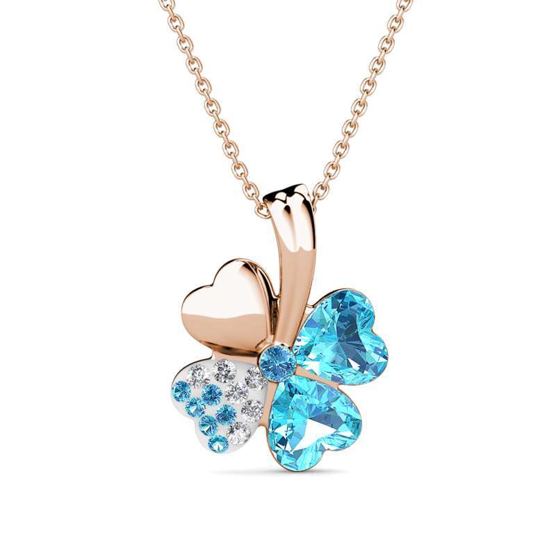 Promo Four Leaf Clover Blue Rose Gold 