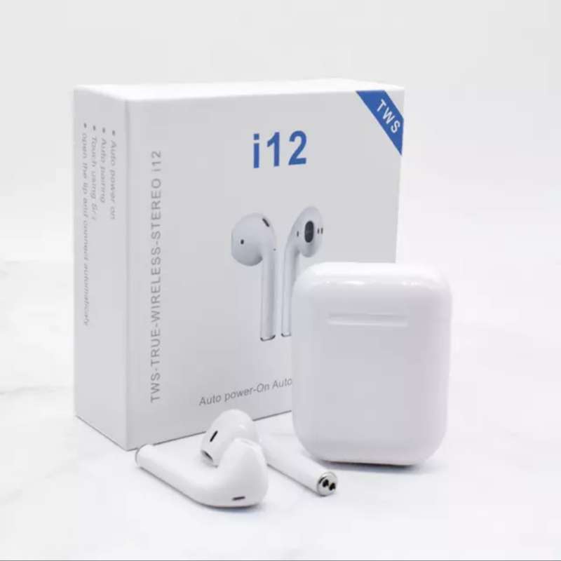 Jual Earphone Bluetooth Wireless i12 