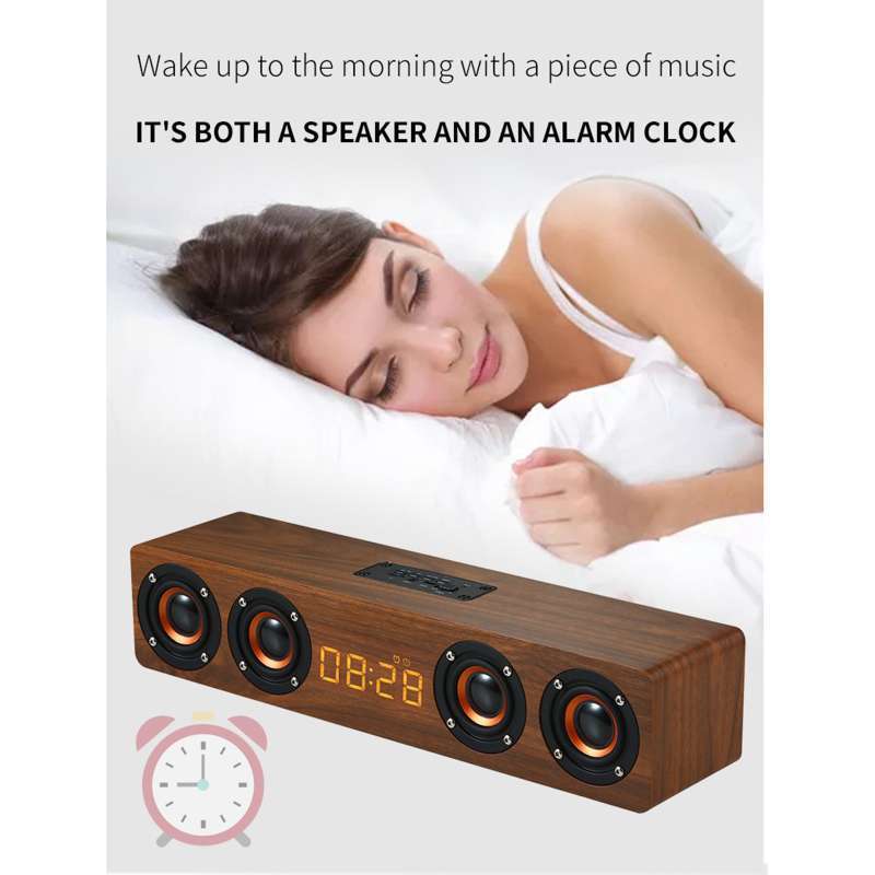 Bluetooth 12w Wooden Soundbar Retro 