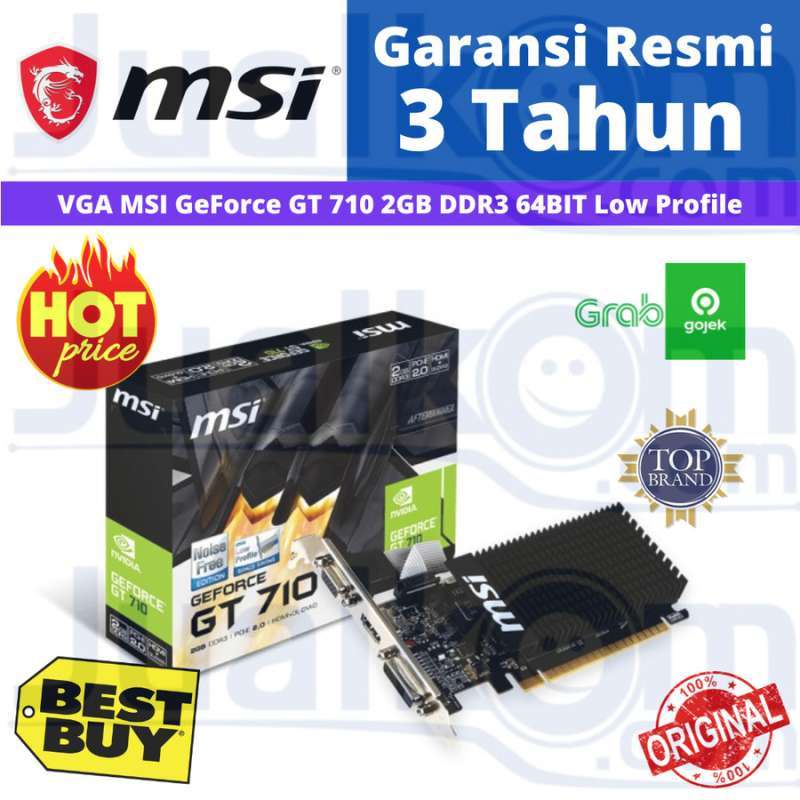 Promo VGA MSI Geforce GT 710 GT710 2GB DDR3 64BIT Low Profile Resmi Diskon  33% di Seller Jualkom Mangga Dua Selatan-3, Kota Jakarta Pusat Blibli