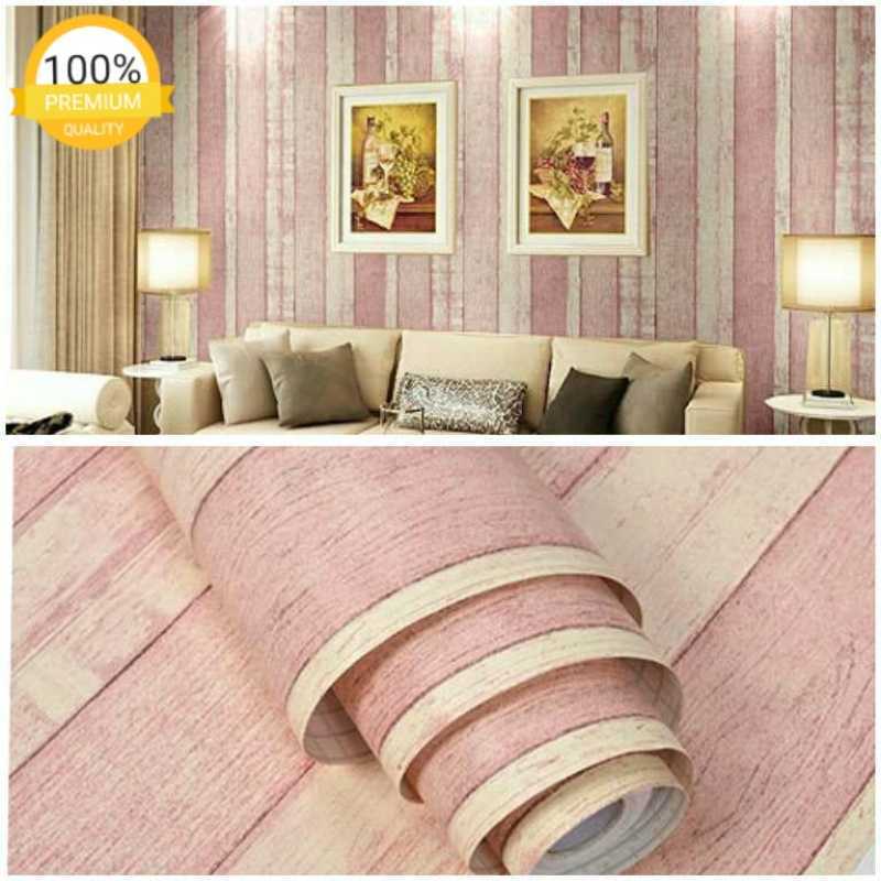 Jual Jual Murah Wallpaper Dinding Kayu Salur Pink Vintage 10 M X 45 Cm Terbaru Juni 2021 Blibli