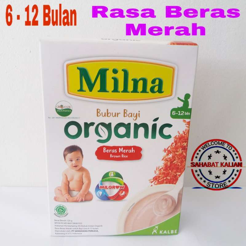 Jual Milna Bubur Bayi Organic Beras Merah 6 12 Bulan Per 1 Box Murah Mei 2021 Blibli
