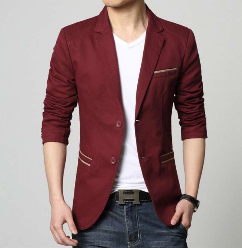 maroon casual blazer