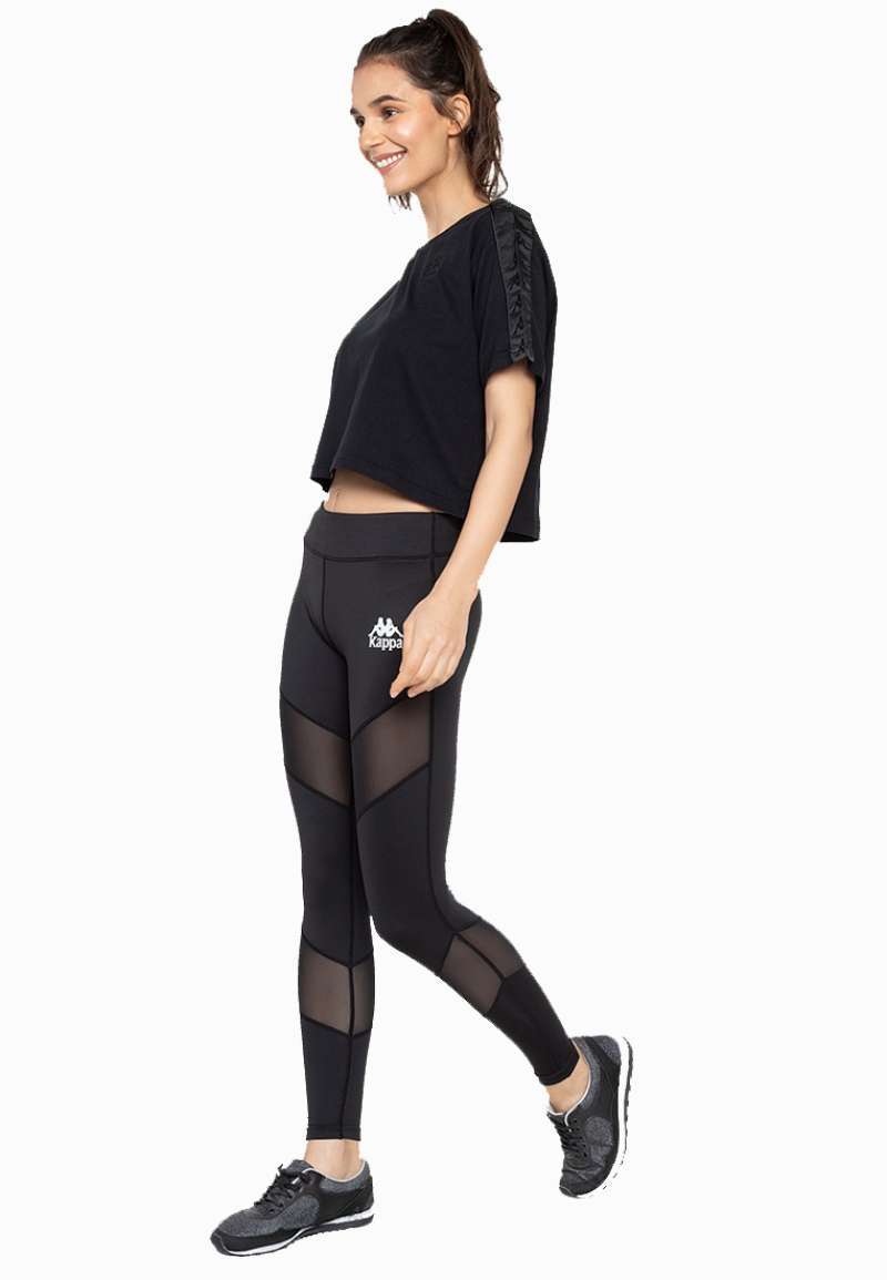 black leggings with mesh
