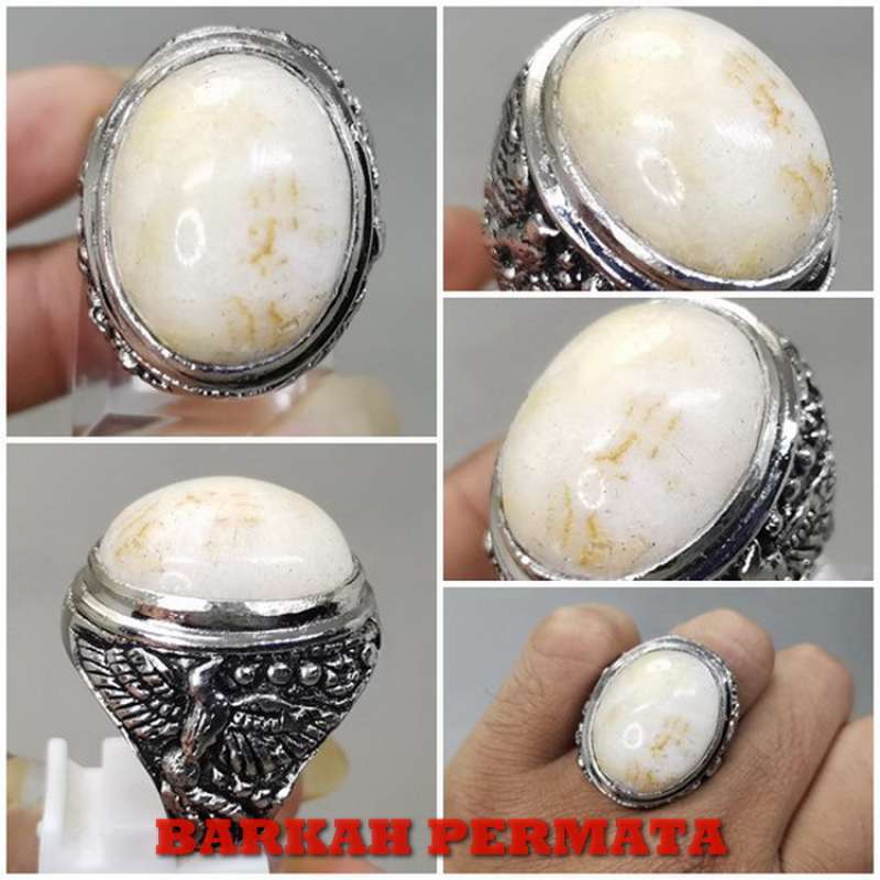 Cincin Batu Marjan Putih Asli Shopee Malaysia