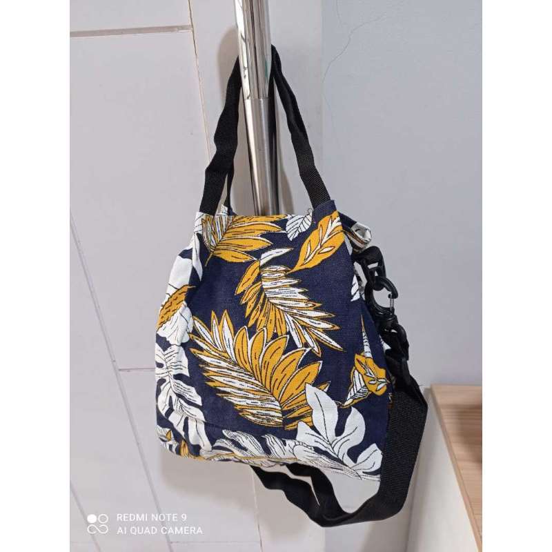 Jual Tas Wanita Tas Kain Kanvas Sling Bag Navy di Seller