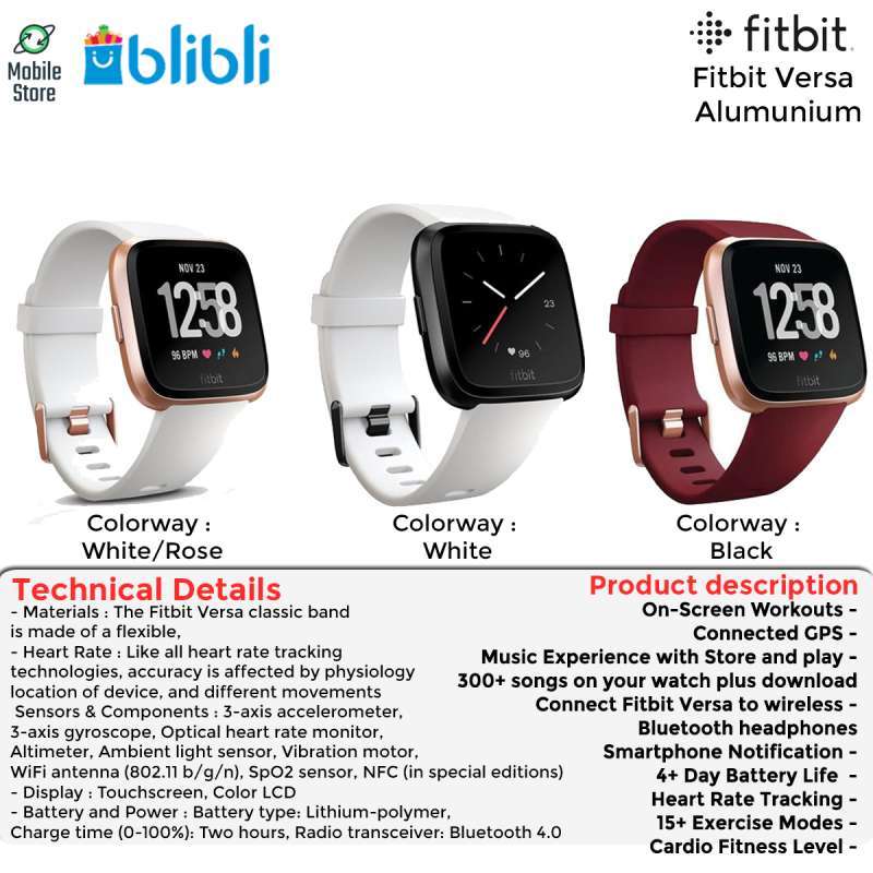 Jual Fitbit Versa Alumunium di Seller Mobile - Cideng, Kota Jakarta Pusat |  Blibli