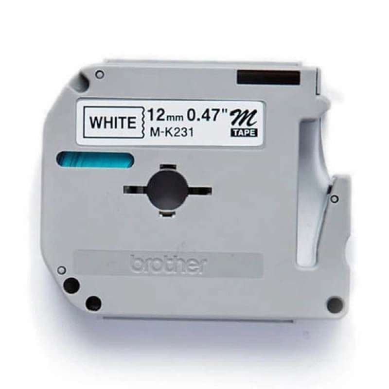 Brother Label Tape MK-231 12mmx8m Black on White MK231 M-K231