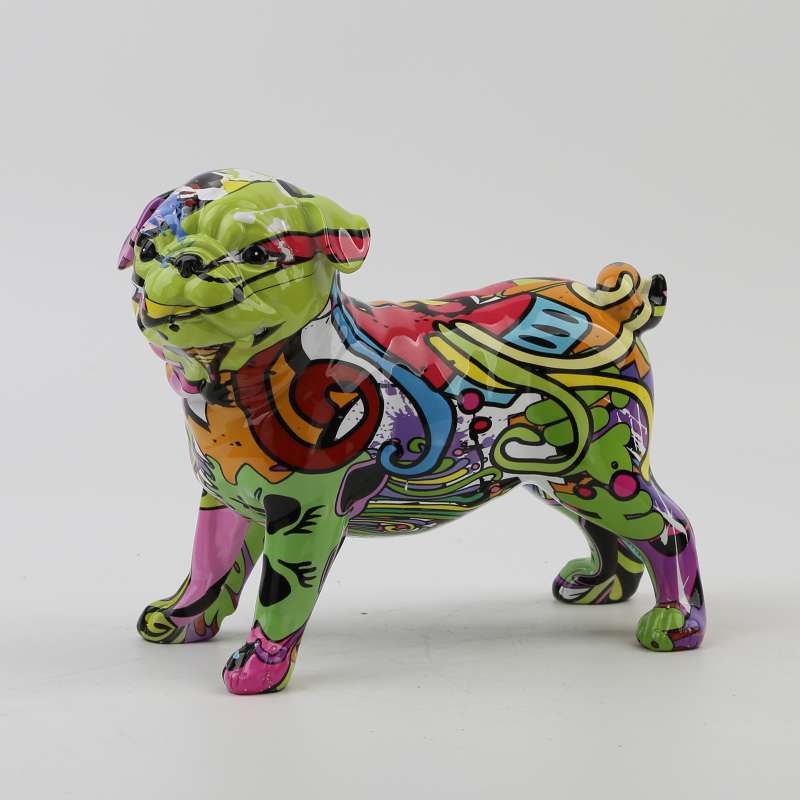 Graffiti Dog Figurine Poodle Sculpture Statue Resin Craft Animal Ornaments Graffiti Dog Figurine Poodle Sculpture Statue Resin Craft Animal Ornaments