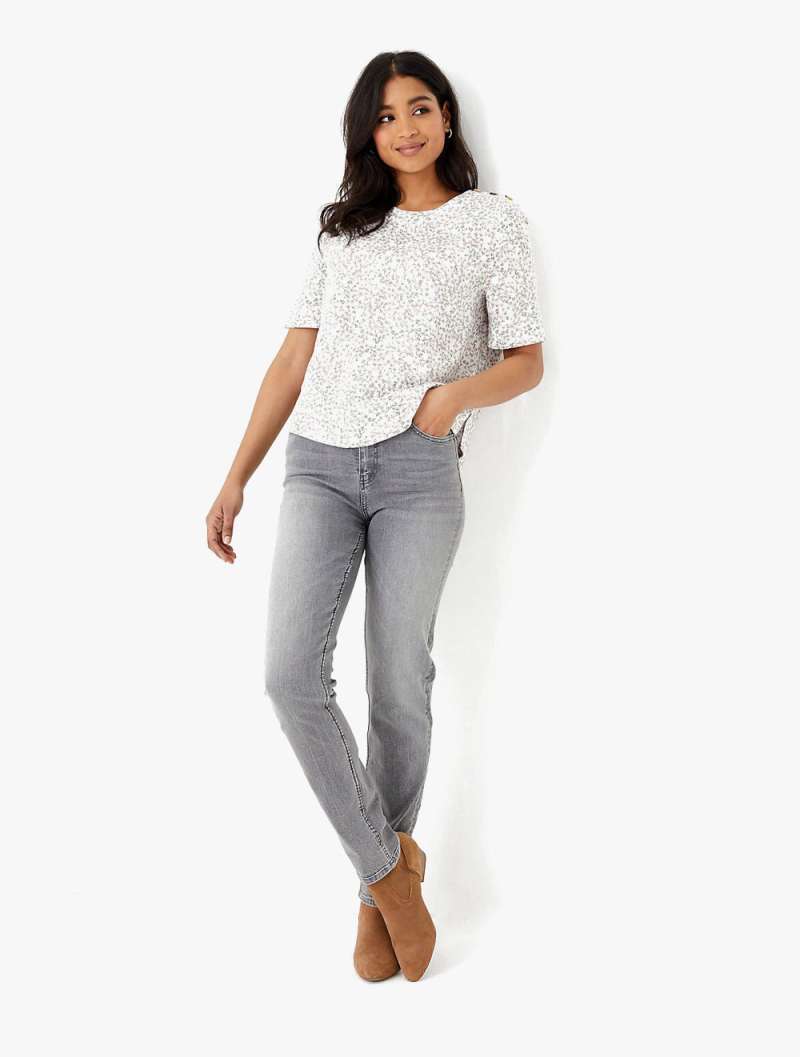 Pure Linen Floral Print Woven Blouse 