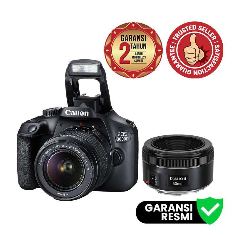 camera co id canon eos 3000dc kit lens 18 55mm dc iii bundling canon lens ef 50mm f1 8 stm