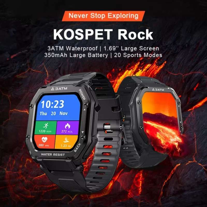 Promo Kospet Rock Original Smartwatch Large Screen Heart-Rate Tracker Blood  Pressure Waterproof Bluetooth for Arm View Monitor Smart Watch di Seller  TechZilla - Kab. Bekasi, Jawa Barat | Blibli
