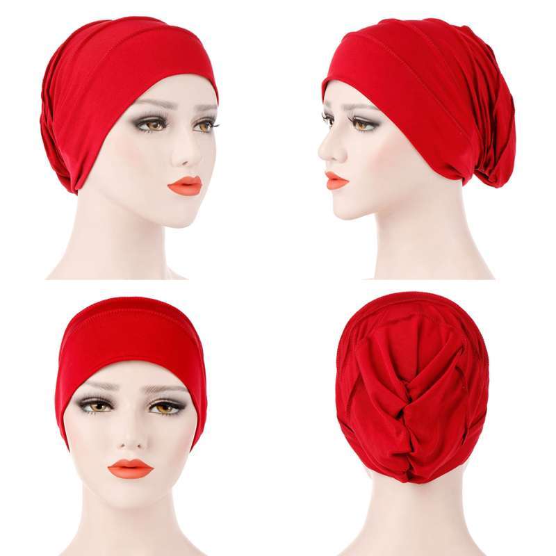 Solid Color Pleated Hat Women 