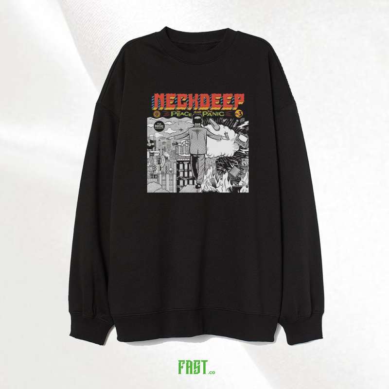 Panic Crewneck Sweater Band Neck Deep 