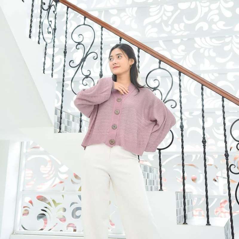 Jual Kardigan Rajut Crop Tebal Oversize 