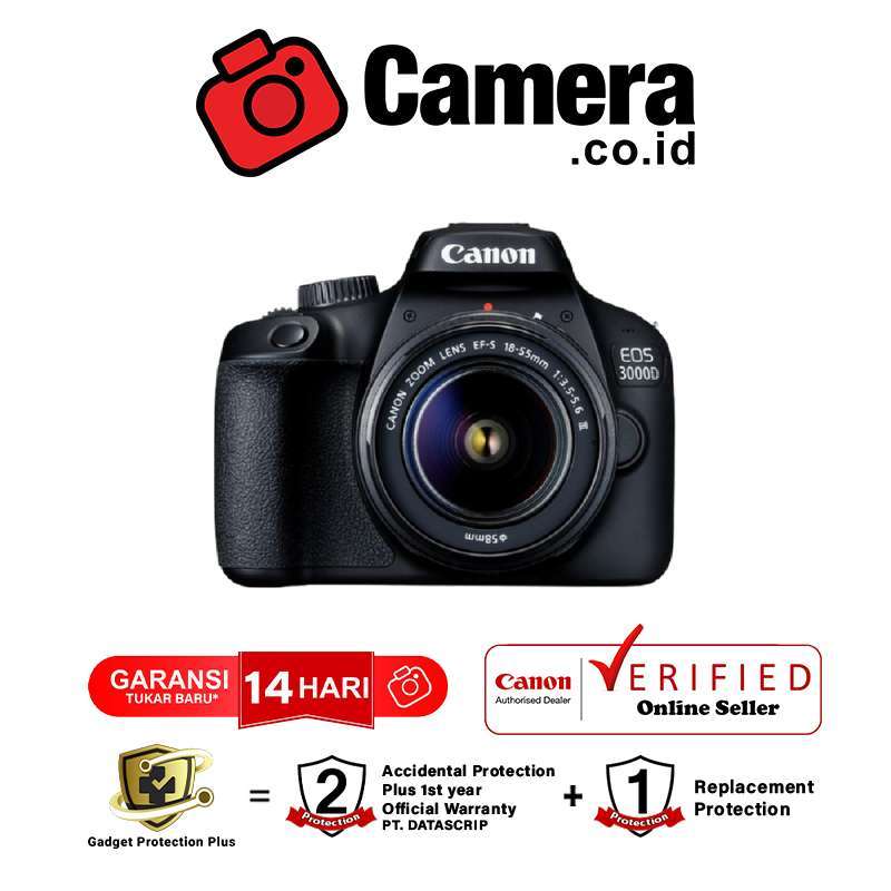 Camera Canon 3000d Year Model Promo Canon Eos 3000d Kit 18-55mm Iii Diskon  4% Di