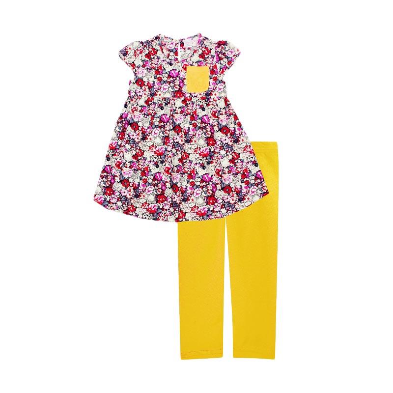 papeterie st 245 motif bunga kantong baju setelan anak perempuan multicolor
