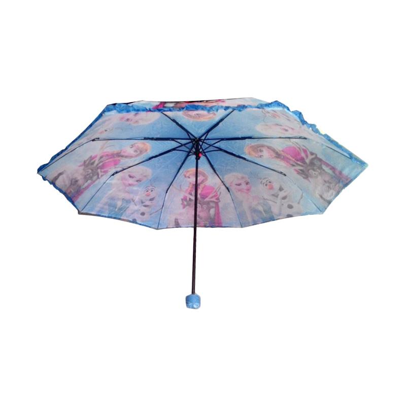 Tempat Jual Rainy Collections Karakter Frozen Renda Payung Lipat 3 - Biru Lengkap