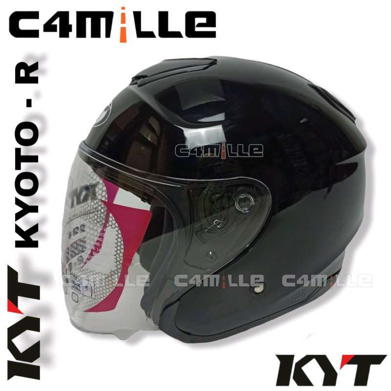 Jual Kyt Kyoto Helm Half Face Solid Black Di Seller C4mille