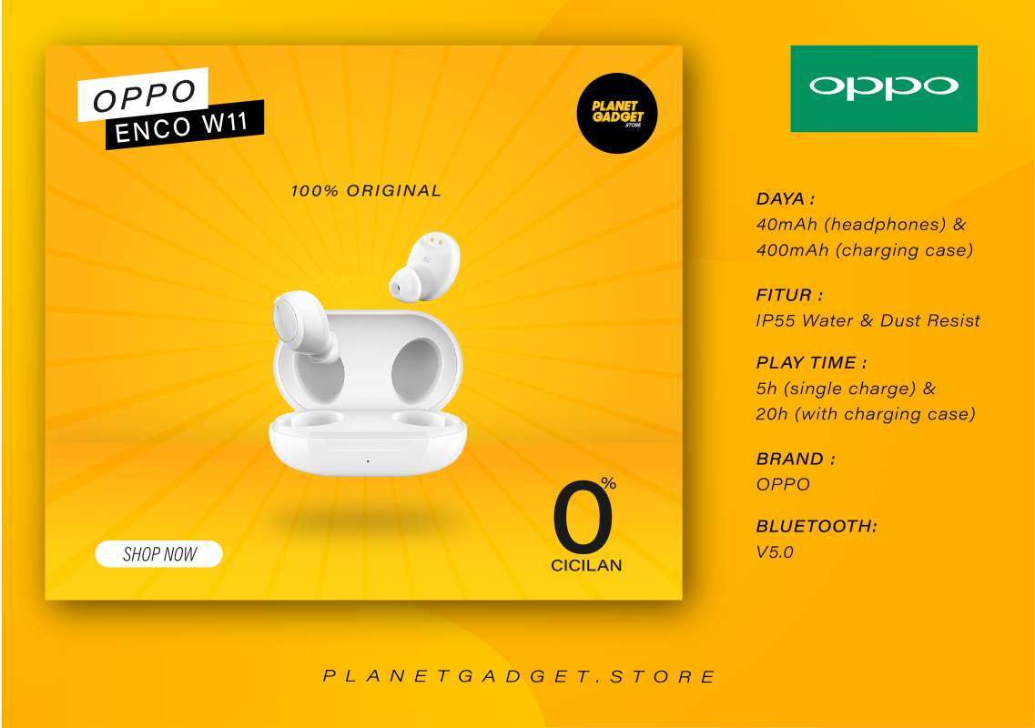 Jual Oppo Enco W11 TWS di Seller Planet Gadget Official Store