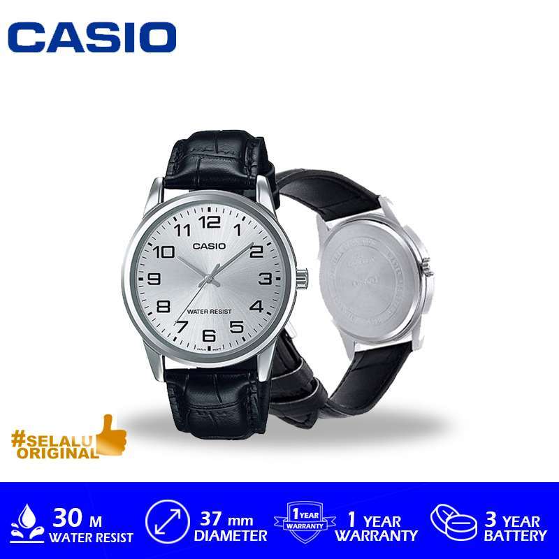 Jual CASIO Analog Jam Tangan Pria Hitam Original MTP V001L